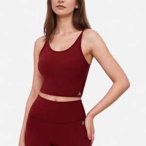 Anna-Kaci Active Women's Scoop Neck Cropped Activewear Tank Top with Wide Straps and Clean Hem Detail - 1 of 4
