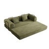 Ridstar Corduroy Convertible Folding Sofa Bed with Cylindrical Pillow & Fixed-Shape Frame for Living Room & Bedroom-Green - 2 of 4