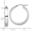 Black Bow Jewelry 4mm, 14k White Gold Polished Round Hoop Earrings, 22mm (7/8 Inch) - 4 of 4