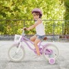 Gymax 14"/16"/18" Kids Bike Bicycle w/ Height Adjustable Handlebar & Seat Removable Basket Training Wheels for 3-5/4-7/4-8 Years Old Pink/Purple - 2 of 4