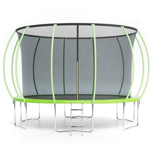 GustoWave Trampoline 14FT with Enclosure & Ladder, ASTM Approved Heavy-Duty Outdoor Recreational Trampoline for Kids Adults, 440LB Capacity - 1 of 4