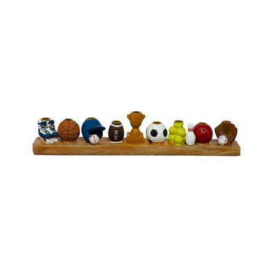 Rite Lite 12” Hand Painted  Sports Menorah - Brown/White
