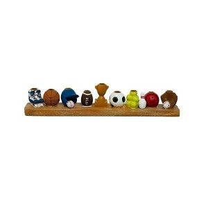 Rite Lite 12” Hand Painted  Sports Menorah - Brown/White - 1 of 4