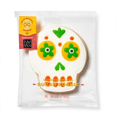 Dia de Muertos Skull with Heart Eyes Sugar Cookie - 2.12oz - Designed with Luis Fitch