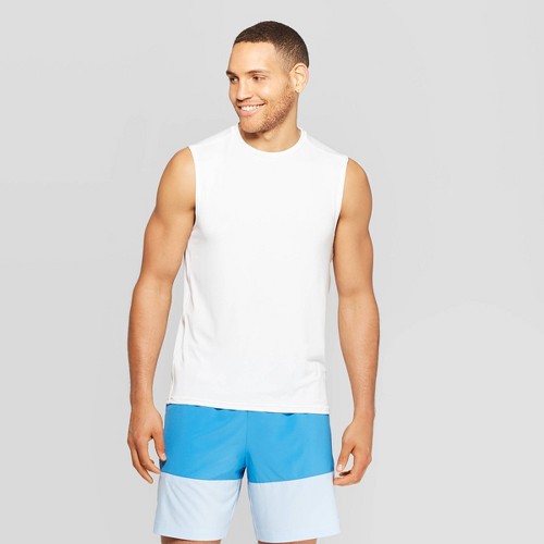 Men s Sleeveless Tech T Shirt C9 Champion White XL by C9 Champion