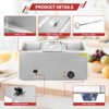 3-Pan 21QT Commercial Food Warmer, 7 QT/Pan Stainless Steel Bain Marie Steam Table Countertop Soup Station with Temper Control Drainage Faucet & Lid - 3 of 4