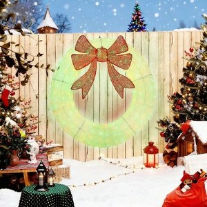 Bella Depot Lighted Wreath Decoration with Dual Color LED, 60 Inch Christmas Wreath with Daily Timer - 1 of 4