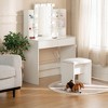 FurnitureR Vanity Desk with Mirror and Lights, Make Up Vanity Desk Set - Dressing Table with 2 Drawers and Storage Shelves, Power Outlet and USB Ports - 3 of 4