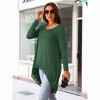 Seta T Women's High Low Tops Long Sleeve Lace Trim Crewneck Irregular Hem Flowy Blouse Tops - 3 of 4