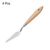 Unique Bargains Stainless Steel Pointy Wood Handle Painting Mixing Knife 4 Pcs - 3 of 4