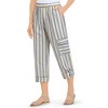 Collections Etc Striped Cargo Cuffed Hem with Button Tab Elasticized Waist Capris - 3 of 4