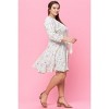 Slickblue Printed Swing Mini Dress for Women - Bold Abstract Design, Plus Size, Baby Pink/White, 1XL-3XL - 2 of 4