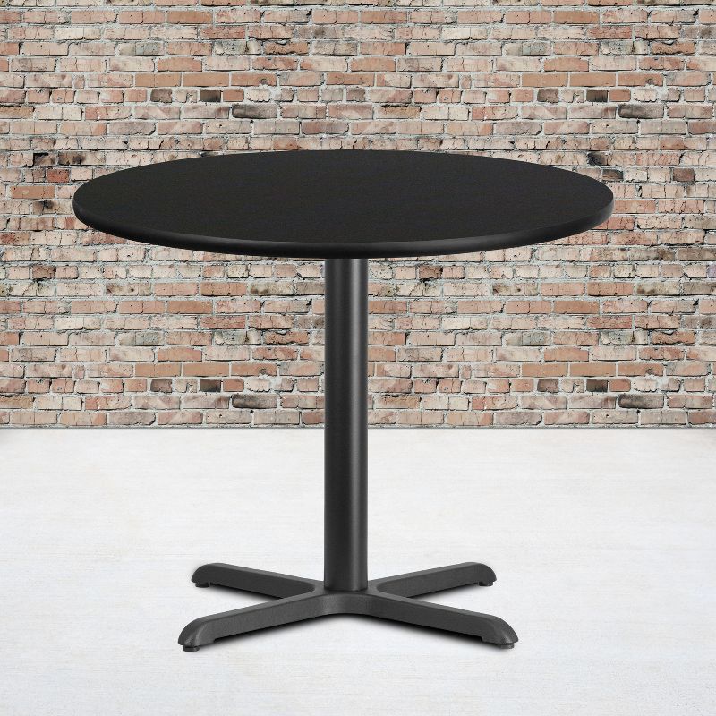 Emma and Oliver 36" Round Laminate Table Top with 30"x30" Table Height Base, 3 of 7