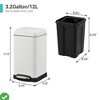 3.2 Gal/12L Trash Can Rectangular Stainless Steel Trash Can w/Recycling Bin Fingerprint-Resistant - 2 of 4