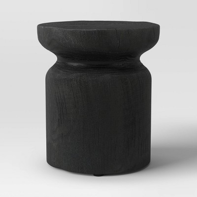 Wooden Stump Patio Accent Table Black - Threshold™