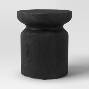 Wooden Stump Patio Accent Table Black - Threshold™ - 1 of 4