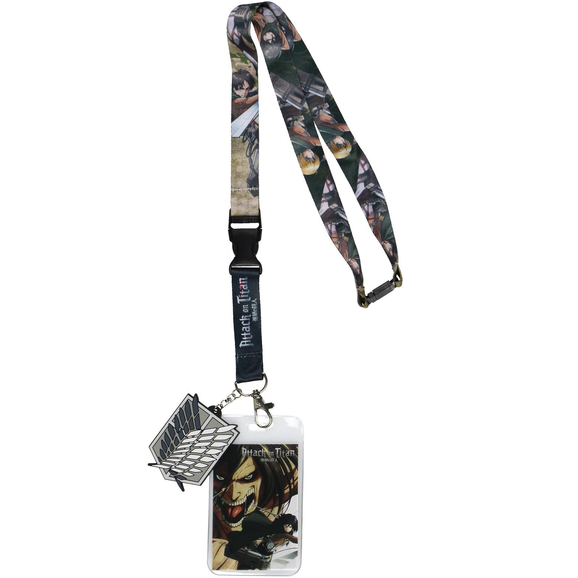 Attack on Titan Scout Regiment ID Lanyard Badge Holder with Rubber Pendant