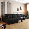 MAYEERTY 135" Large Modular Sofa Black - 135" 6-Seat, Corduroy, Sofa Bed, No Assembly, for Apartment/Living Room - 2 of 4