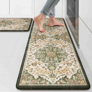 BAGOKIE Boho Anti Fatigue Kitchen Mat Set of 2 - 1 of 4