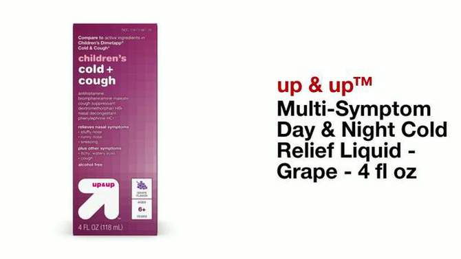 Children&#39;s Multi-Symptom Day &#38; Night Cold Relief Liquid - Grape - 2pk/4 fl oz - up &#38; up&#8482;, 2 of 7, play video