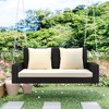 Maggift Patio Accent Chairs, Double Hanging Chair, Rattan Swing Chair with Cushions, for Garden, Backyard, Pond, Brown, 50"*22.4"*20.5" - 4 of 4