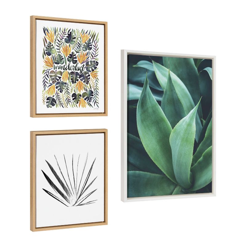 23&#34; x 33&#34; (Set of 3) Sylvie Modern Farmhouse Framed Wall Canvas Set Natural/White - Kate &#38; Laurel All Things Decor, 3 of 11