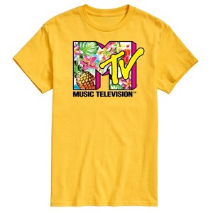 Men's - MTV - Tropical Hawaiian Logo Short Sleeve Graphic T-Shirt - 1 of 4