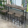 COWLOWN Long Dining Table Set with 3 Stools, Modern Kitchen Dining Set,  MDF & Metal Frame, 160lbs Table/220lbs Stool Load-Bearing - 3 of 4