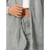 cheibear Women's Fuzzy Fleece Soft Coat Jacket and Crop Top with Shorts 3-Piece Pajamas Lounge Set - 4 of 4