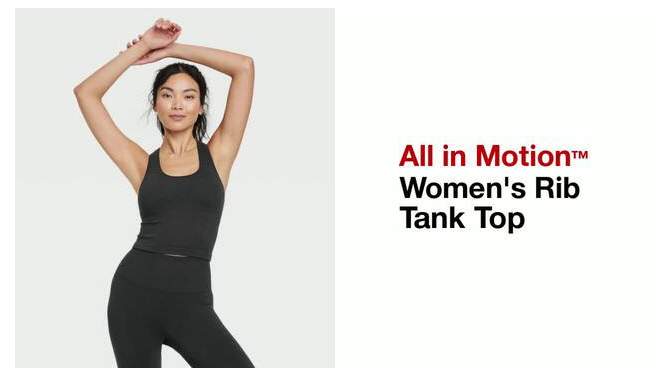 Women's Seamless Racerback Rib Tank Top - All In Motion™, 2 of 9, play video