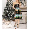 LA LEELA Women's Casual Beach Christmas Tree A line Slit Dresses Tube Top Evening Short Strapless Dress for Women - 2 of 4