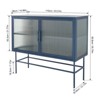 NicBex Sideboard Cabinet with 2 Glass Doors Modern Console Table with Adjustable Shelves and Feet Anti-Tip for Kitchen,Living Room,Blue - 3 of 4