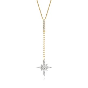 Ross-Simons 0.30 ct. t.w. Diamond North Star Y-Necklace in 18kt Gold Over Sterling Size 18 - 1 of 3