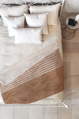 Sheila Wenzel-Ganny Two Toned Tan Texture 50" x 60" Fleece Blanket - Deny Designs