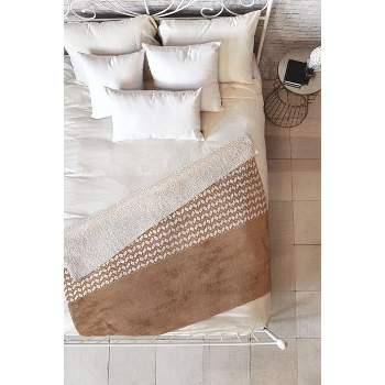 Sheila Wenzel-Ganny Two Toned Tan Texture 50" x 60" Fleece Blanket - Deny Designs