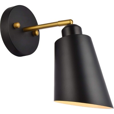 Elegant Lighting Halycon 5 inch black and brass wall sconce