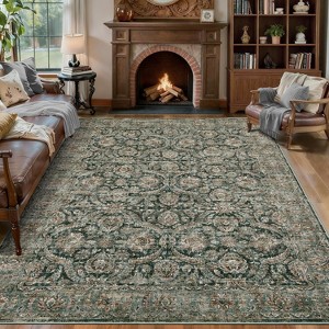 Washable Vintage Rug – Non-Slip, Distressed Area Rug for Living Room, Bedroom, Office - 1 of 4