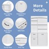 NicBex Bathroom Floor Cabinet with Tilt-Out Hamper,70.9" Tall Freestanding Storage Cabinet with Drawers,MDF Linen Tower with Steel Handles,White - 4 of 4