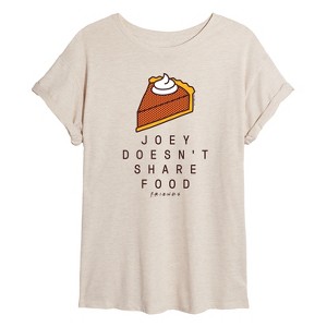 Women's - Friends - Joey Doesn't Share Food Oversized Graphic T-Shirt - 1 of 4