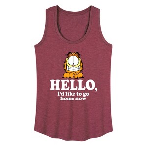 Women's - Garfield - Hello Go Home Now Graphic Racerback Tank - 1 of 4