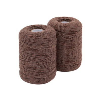 Bright Creations 2 Pack Brown Cotton Twine String for Arts and Crafts, Macrame, and Baking (2mm, 1308 Yards)