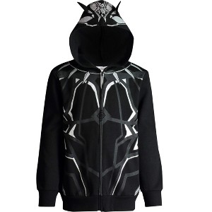 Marvel Avengers Black Panther Cosplay Fleece Zip Up Pullover Hoodie Toddler to Little Kid - 1 of 4