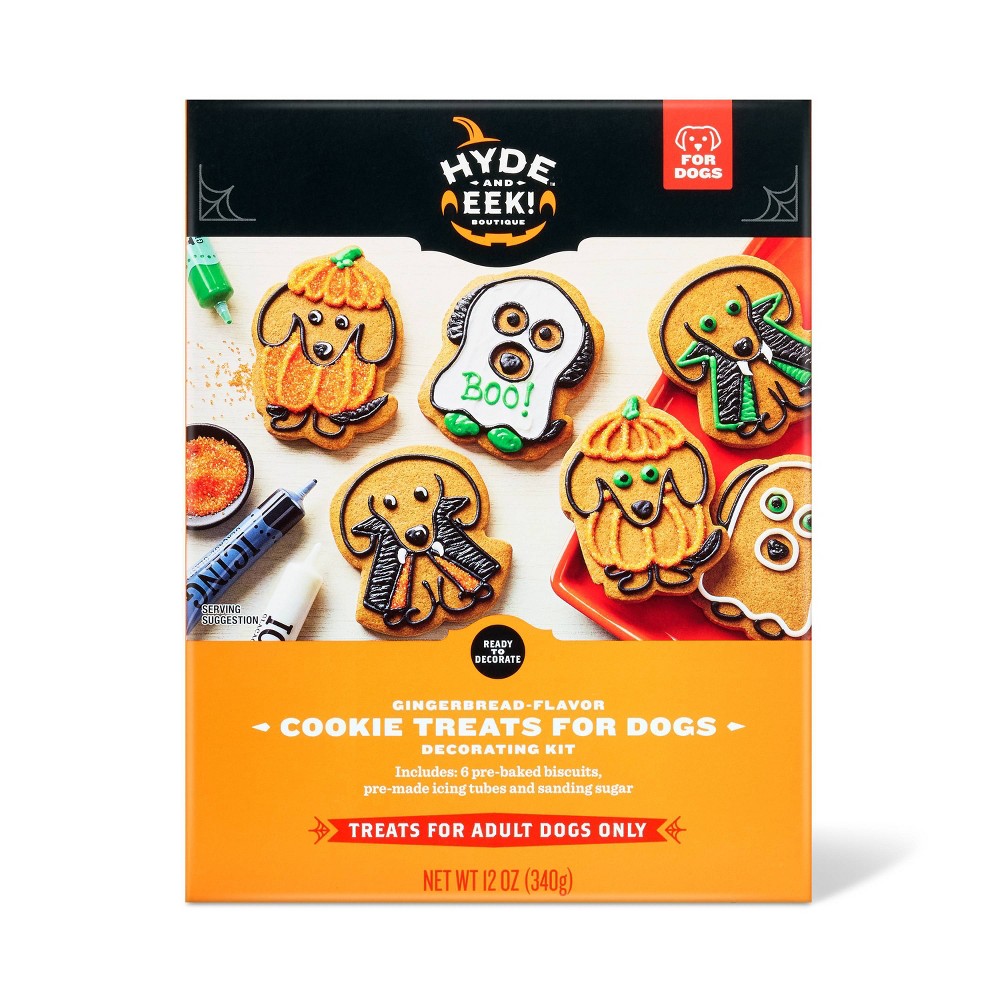 Halloween Dog Cookie Decorating Kit with Gingerbread Flavor Dog Treats - Hyde & EEK! Boutique 12oz