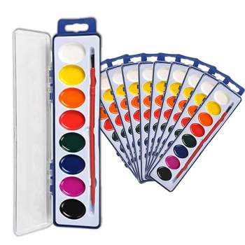  Prang Products - Prang - Professional Watercolors, 8 Assorted  Colors, 8/Set - Sold As 1 Each - Semi-moist transparent watercolor paints  contain no wax. - Brilliant pigments mix cleanly, flow easily