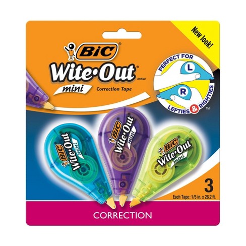 BIC Wite-Out Brand EZ Correct Correction Tape, White, 3-Count, Applies Dry  for Instant Corrections, Pack of 3