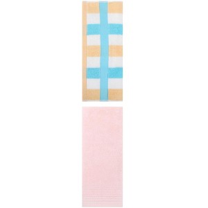 REGALWOVEN Striped Decorative Hand Towels for Bathroom Kitchen Gym 14" x 30"/13" x 29" 2 Pcs - 1 of 4