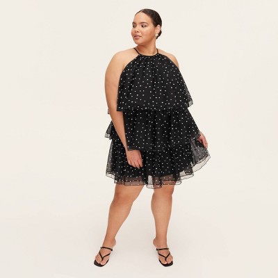 Women's Mini Polka Dot Tiered Mini Dress -  kate spade new york x Target Black/White