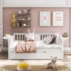 NicBex Full Size Daybed Modern Wooden Bed Frame with Trundle, 2 Tables and Guardrails for Bedroom, Living Room, No Box Spring Required - 2 of 4