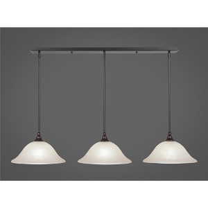 Toltec Lighting Any 3 - Light Chandelier in  Dark Granite with 12" Amber Marble Shade - 1 of 1