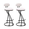 CAVINAS Print Bar Stools Set of 2,Round Counter Stools,Kitchen Chairs with S-Shaped Metal Frame for Kitchen Island,Home Pub - 2 of 4